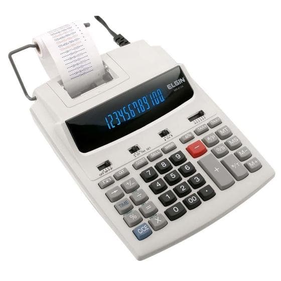 Calculadora Eletrônica de Mesa com Bobina, Visor e 12 Dígitos MR 6124 - Elgin