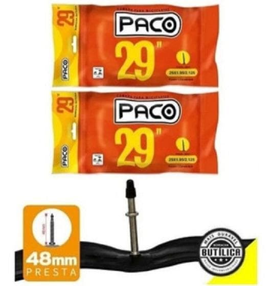 Câmara De Ar Paco Aro 29 Com Válvula Presta 48mm 1.9-2.125