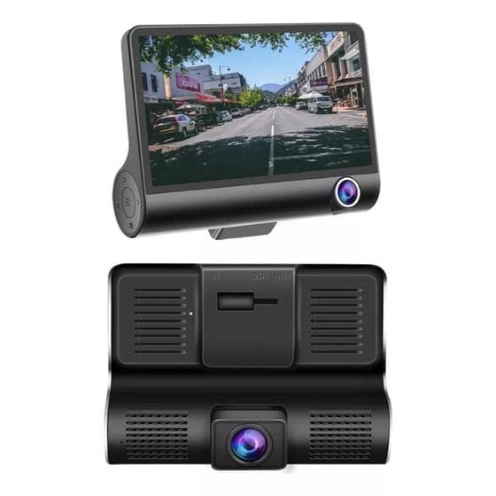 Câmera Veicular Gravação De Segurança Full Hd 1080p 3 Lentes