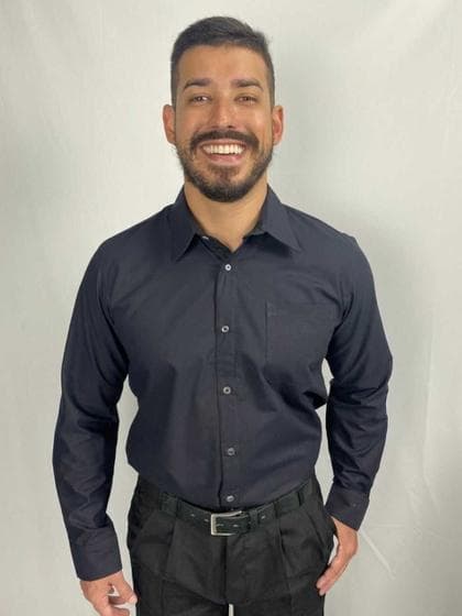 Camisa Social Masculina Manga Longa Uniforme Administrativo