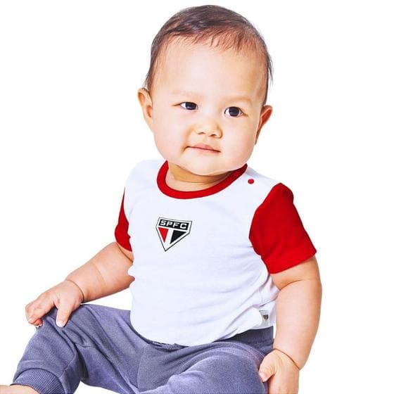 Camiseta Bebê São Paulo Bicolor Oficial