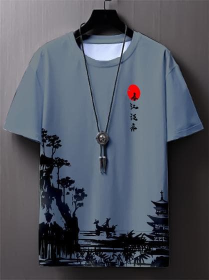 Camiseta Oriental Masculino Japão Por Do Sol Premium