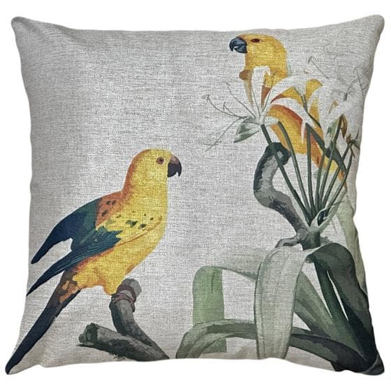 Capa Almofada Linho Ave Pássaro Arara Tucano Periquito 45x45