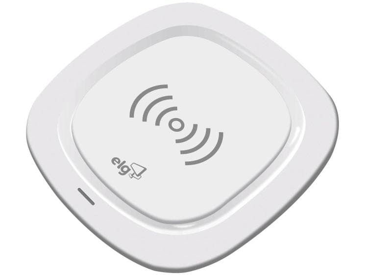 Carregador de Mesa por Indução, 5W, Sem Fio Wireless, Compatível Qi, Antiderrapante, Branco, WQ1WH, ELG