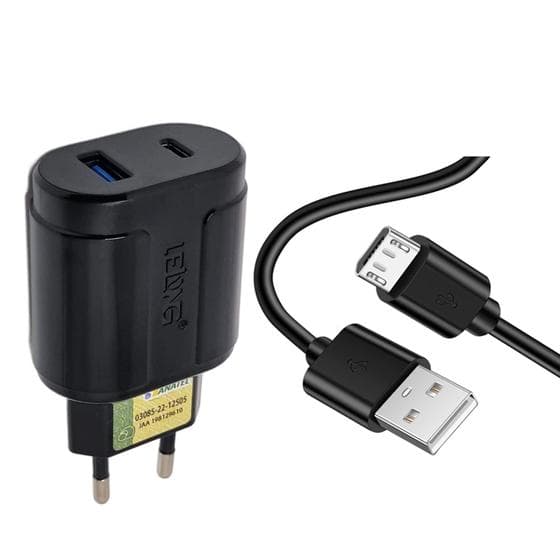 Carregador TURBO Original Lehmox 30W Compativel Para Moto E6, E6 Play e E6 Plus - LE1MICRO