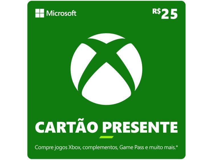 Cartão Presente Digital Xbox R$ 25,00 Microsoft