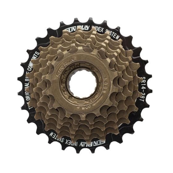 Catraca Roda Livre Rosca 7 Velocidades 14/28 Dentes Original Dourada Última Preta
