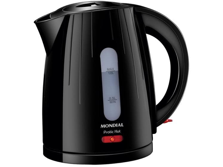 Chaleira Elétrica Mondial Pratic Hot 1L Preto 1350W 220V - CE-07