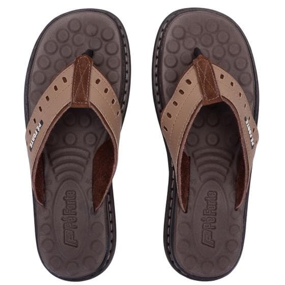 Chinelo Anatômico Masculino Ortopédico Antistress em Couro