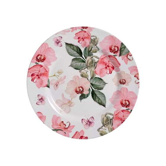 Cj.6 Pratos Sobremesa Cerâmica Floral Encanto 19cm Alleanza