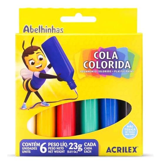Cola Colorida 6 Cores 23g Acrilex