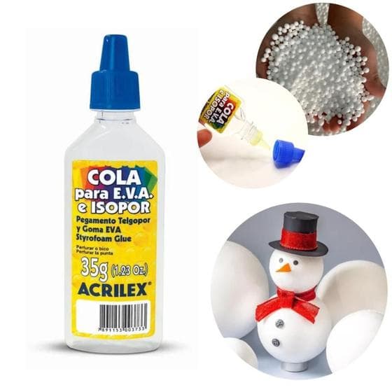 Cola Transparente Para Eva, Isopor, Artesanato 35g Acrilex