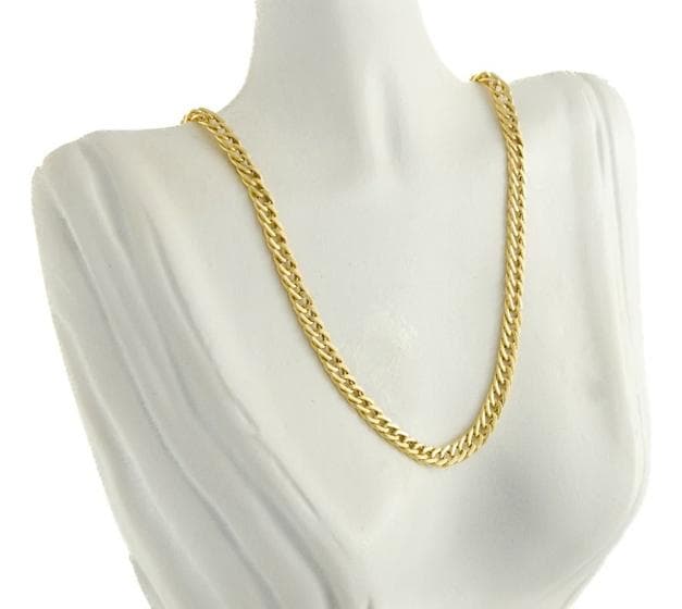 Colar Feminino Ouro 18k 750 Grumet Duplo 3.5 40 Cm Cordão