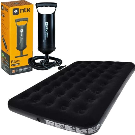 Colchão Inflavel Casal Acampamento Deluxe Bel + Inflador