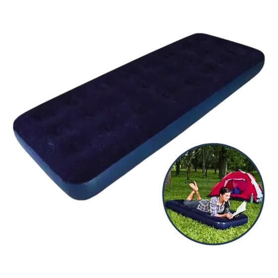 Colchão Inflável Solteiro Multiuso Viagem Camping Verão Acampamento Cama Macio Confortável PVC