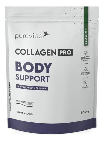 Collagen Pro Body Support Pura Vida 500g / 20 porções - Proteína e Creatina