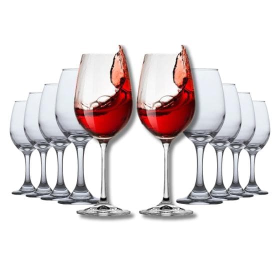 Conjunto 10 Taças de Vidro 365ml ÁGUA E VINHO