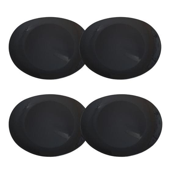 Conjunto 6 Pratos De Plástico 29cm Preto Refeição Em Família