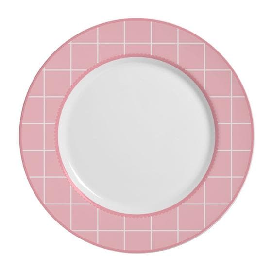 Conjunto com 6 Pratos Raso Laços de Páscoa Rosa Ø29cm
