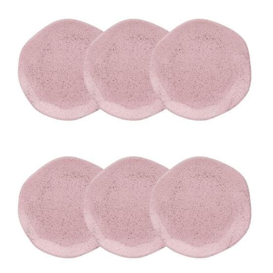 Conjunto de 6 Pratos de Sobremesa Pink Sand Oxford