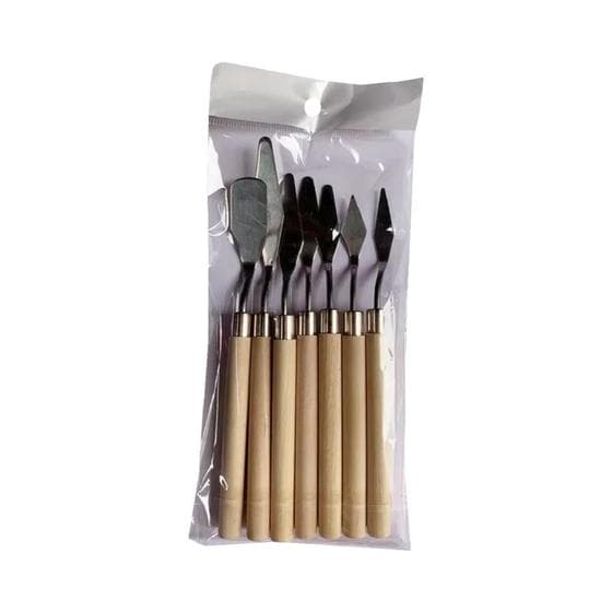 Conjunto De Espátula De Bolo De Aço Inoxidável, 7 Peças, Raspador De Creme Fondant, Pá De Mistura,