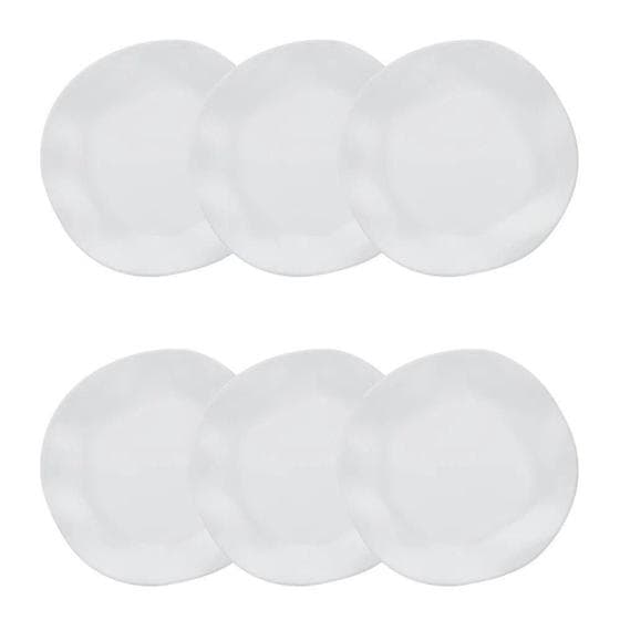 Conjunto De Pratos Fundos 06 Peças Ryo White Oxford