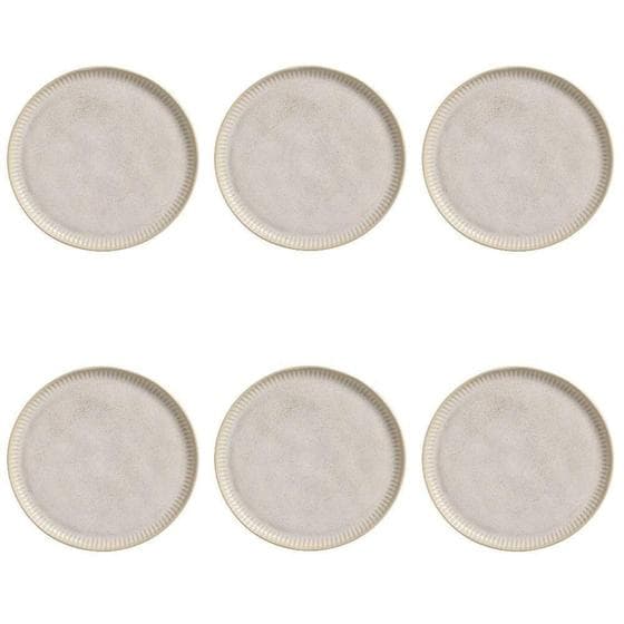 Conjunto De Pratos Rasos 06 Peças Linhas Latte Porto Brasil