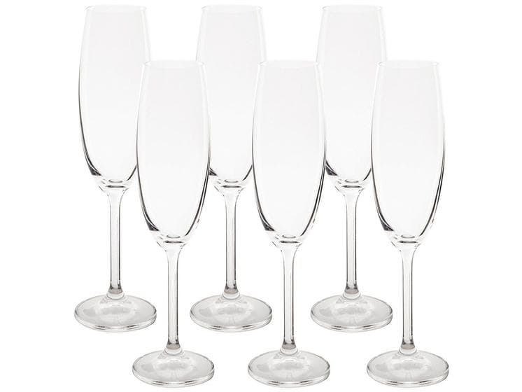 Conjunto de Taças de Champanhe Bohemia Cristal 6 peças 220ml 4S032/220
