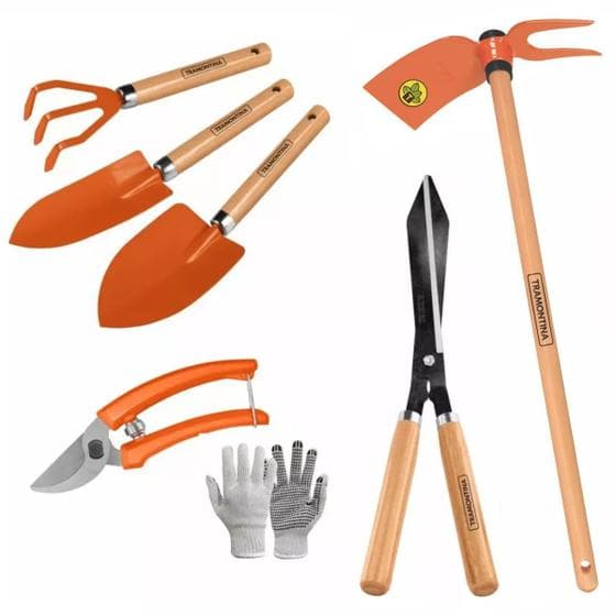 Conjunto Jardinagem Com Pazinhas + Sacho + Tesouras