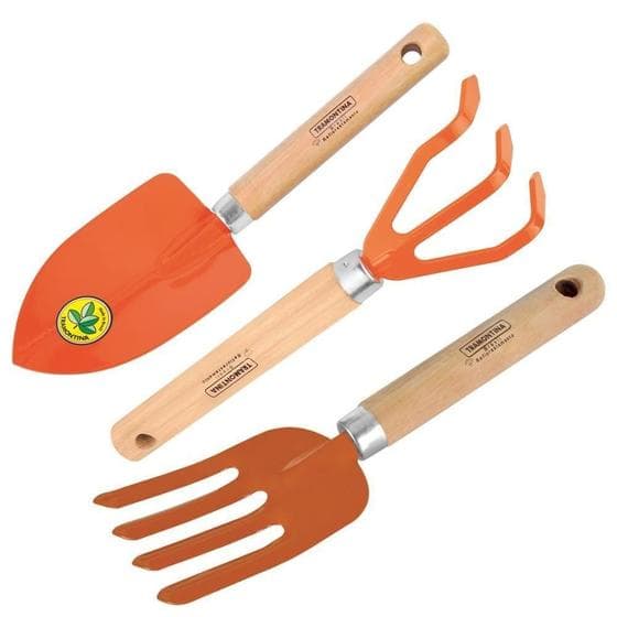 Conjunto para Jardim 78100801 com 3 Peças Metálicas e Cabos de Madeira Tramontina