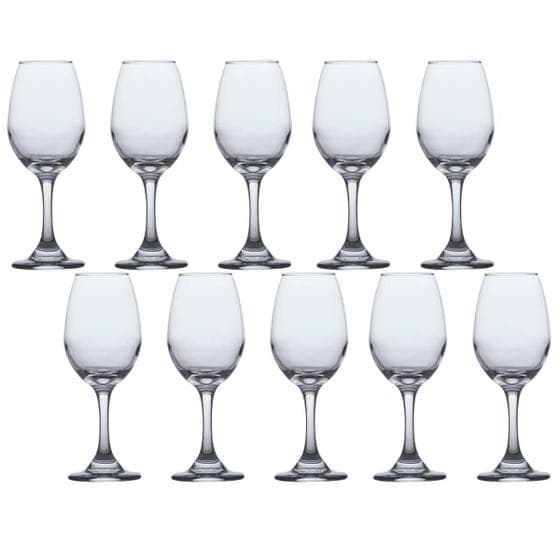 Conjunto Taças de Vidro 365ml Agua e vinho Tinto Luxo 10Un