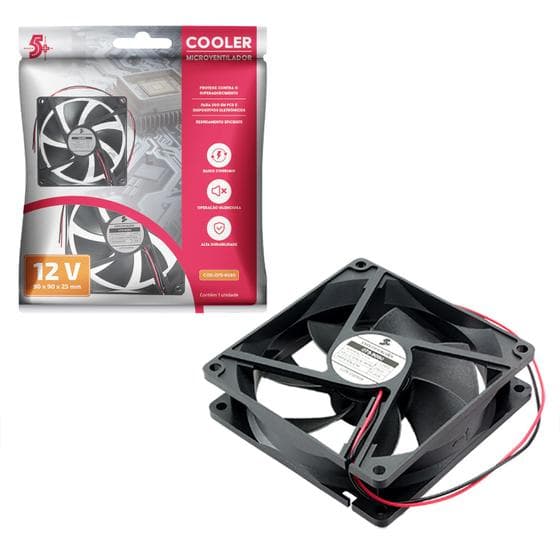 Cooler 90x90mm 2,5mm 12v 0,20a 2900 Rpm Bebedouro Preto