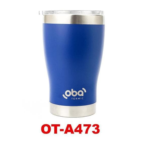 Copo Térmico com Tampa 473ml (Brasil) Azul Oba Térmic OT-A473