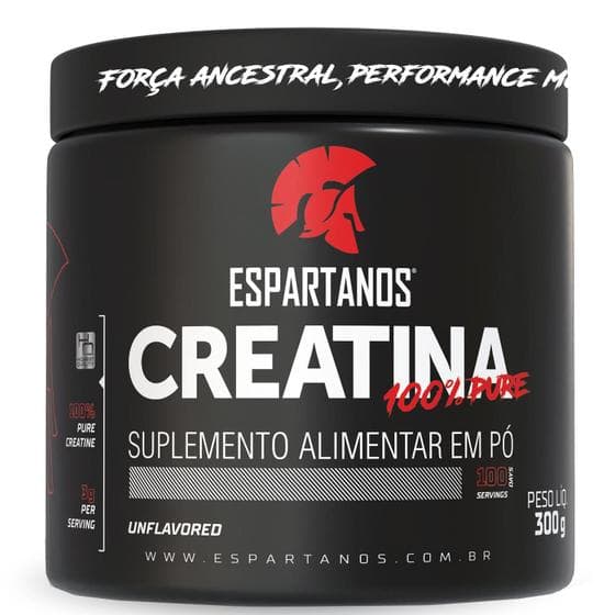 Creatina Monohidratada 100% Pura 300g - Espartanos - Aprovada Laudo Abenutri