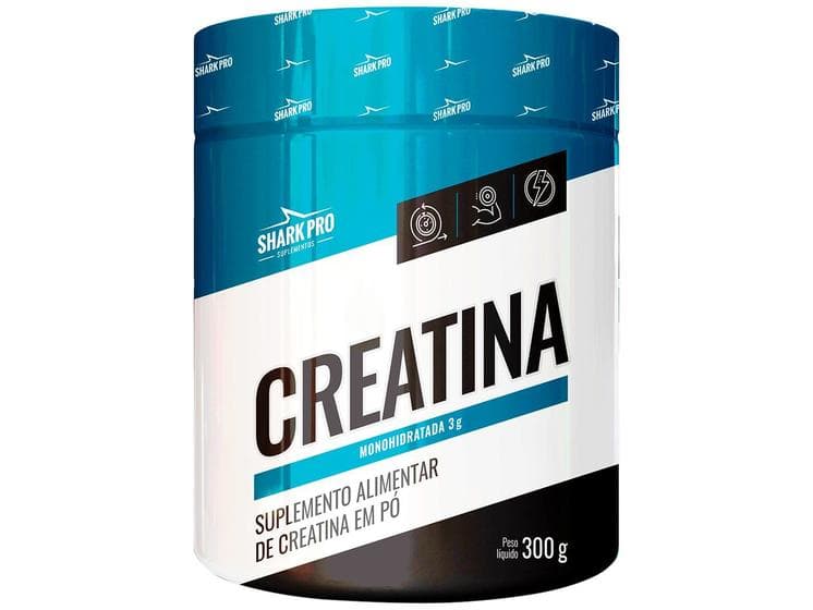 Creatina Shark Pro Monohidratada 3g em Pó 300g sem Sabor