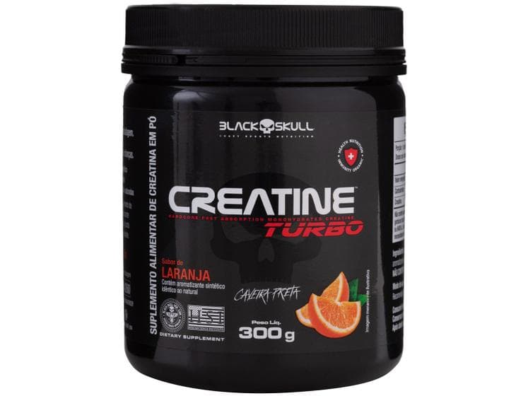 Creatine Turbo Monohidratada - 300g Laranja - Black Skull