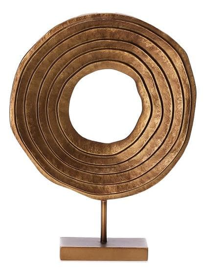 Decoração Escultura Abstrata Poliresina Dourado Mart 19827