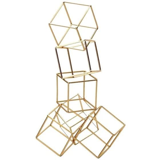 Decoração Escultura em Metal Dourado Mart 14368
