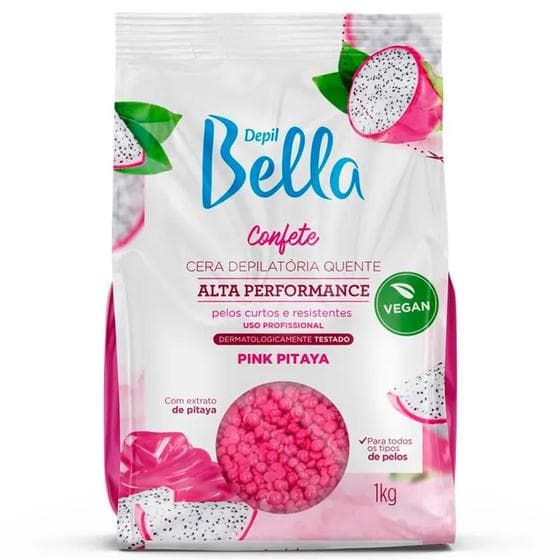 Depil Bella Cera Depilatória Confete Alto Rendimento Extrato de Pitaya Vegano Pink Pitaya 1kg