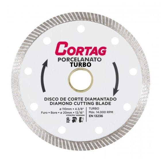 Disco De Corte Diamantado Cortag Porcelanato Turbo 110mm