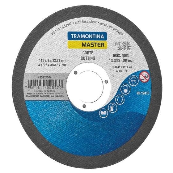 Disco De Corte Fino 4.1/2" Tramontina Para Aço Inox E Materiais Endurecidos Tramontina