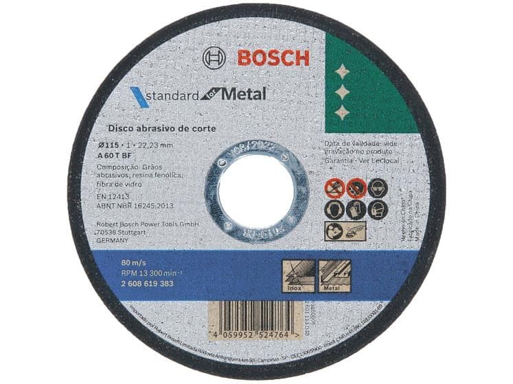 Disco de corte para metal 115 x 1 x 22,23 mm - Standard For Metal