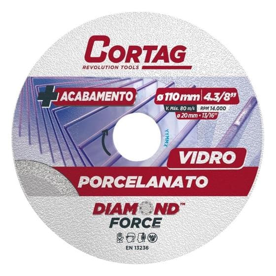 Disco Diamantado Cortag Porcelanato/Vidro 110x20mm