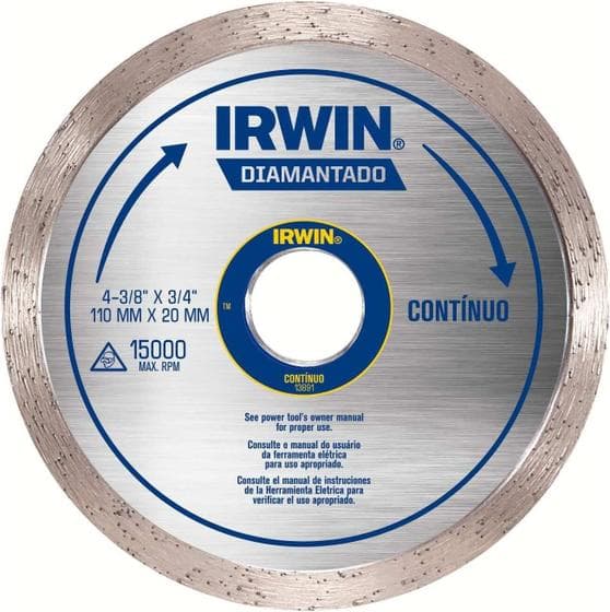 Disco Diamantado Liso Standard de 110mm x 20mm IW13891 - IRWIN