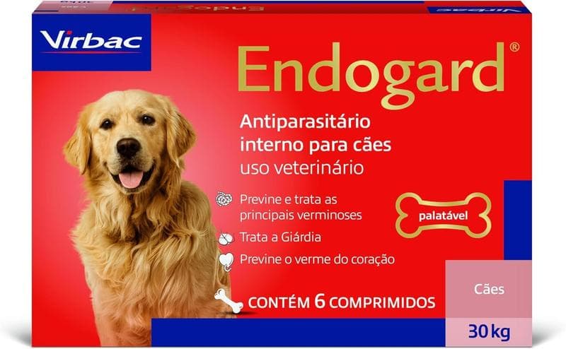 Endogard Vermífugo para Cães até 30 kg com 6 Comprimidos Virbac