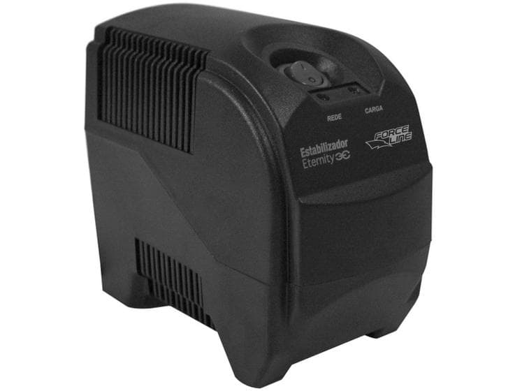 Estabilizador de energia 300VA Eternity bivolt Preto para eletrodomesticos Force line