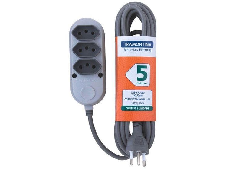Extensão Múltipla 3 Tomadas 2P+T 10 A 250 V Tramontina 5 m