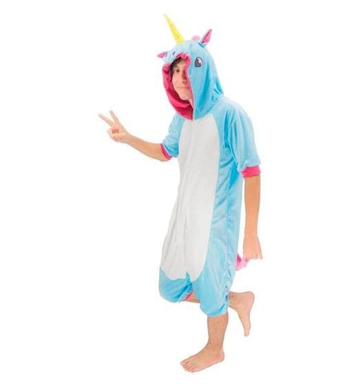 Fantasia de Unicórnio Infantil Azul Curto