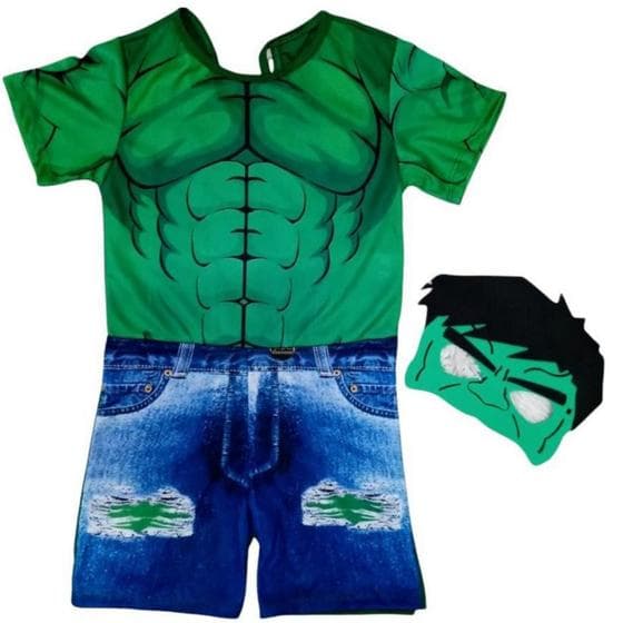 Fantasia Infantil Menino Hulk Com Máscara