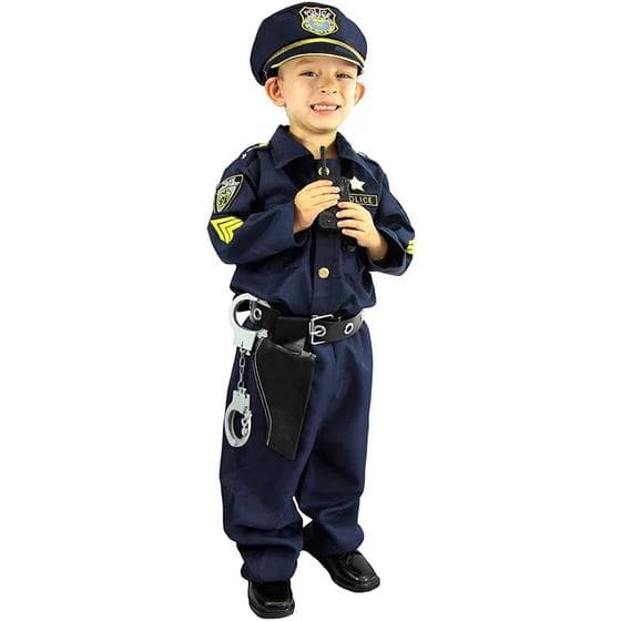 Fantasia infantil Policial Brinquedo Completa Carnaval Com Acessórios